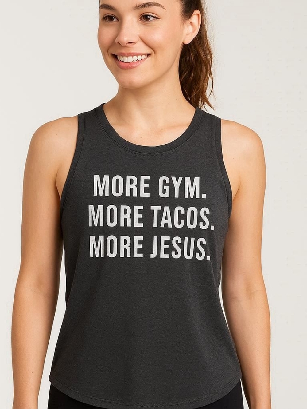 Charcoal Graphic Women's Tank Top - Motivational Slogan